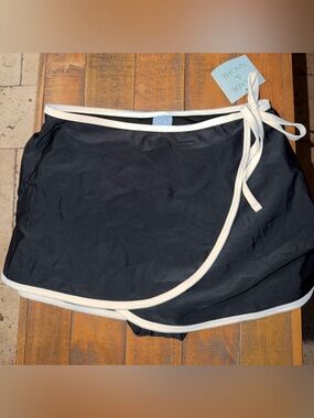 Target Women’s Black Swim Skirt with White Trim